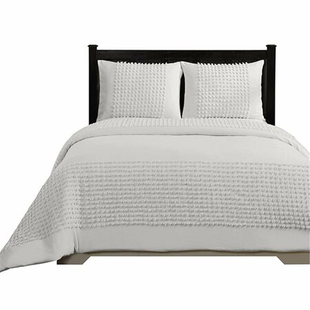 BETTER TRENDS Olivia Collection 100% Cotton King Comforter Set in Ivory QUOLKIIV